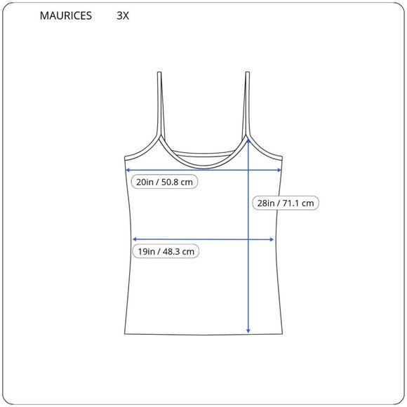 Maurices Womens Top 3X Plus Swing Sleeveless Strap Blue Pink FLO129E - Picture 9 of 9